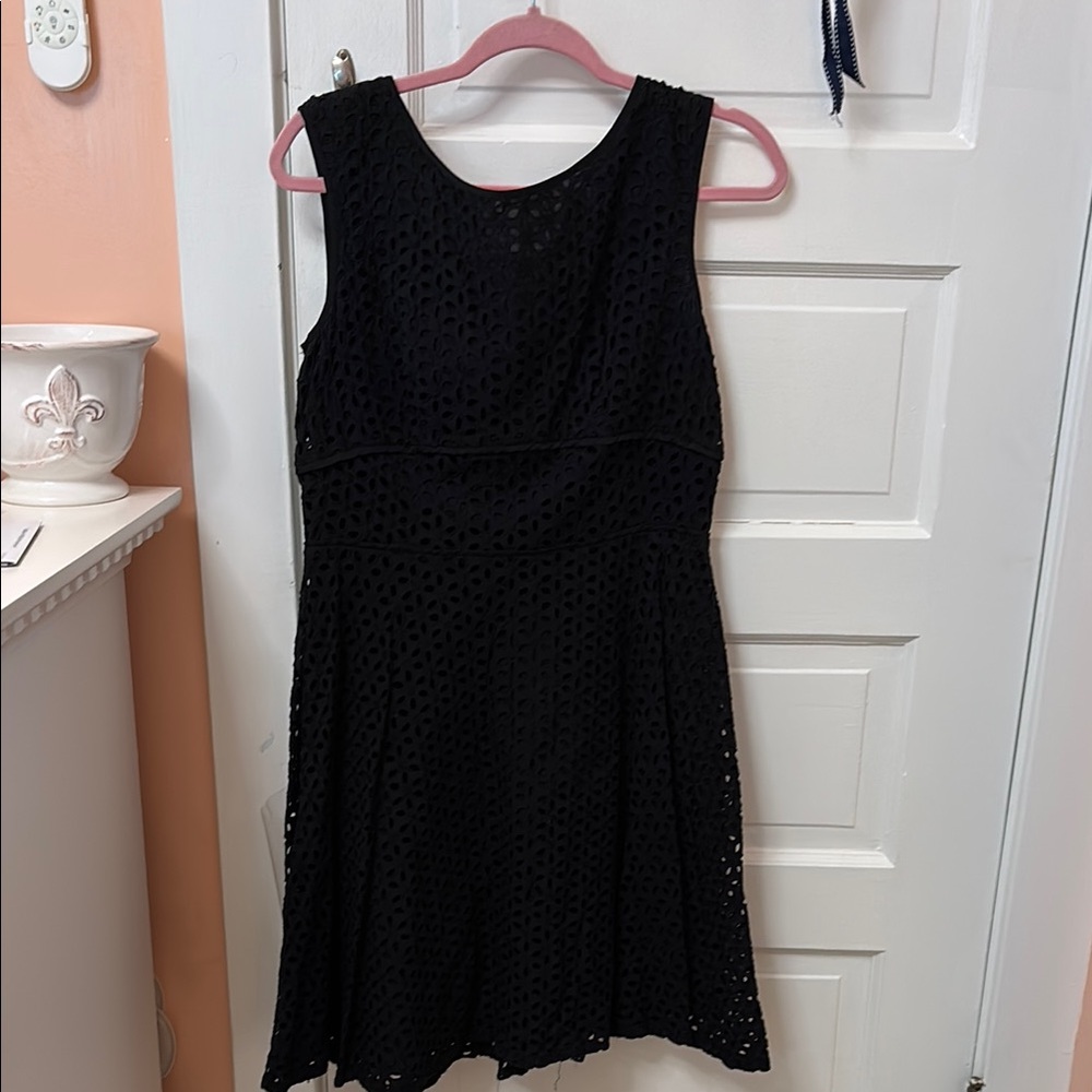 LOFT Black Sleeveless A-Line Mini Dress